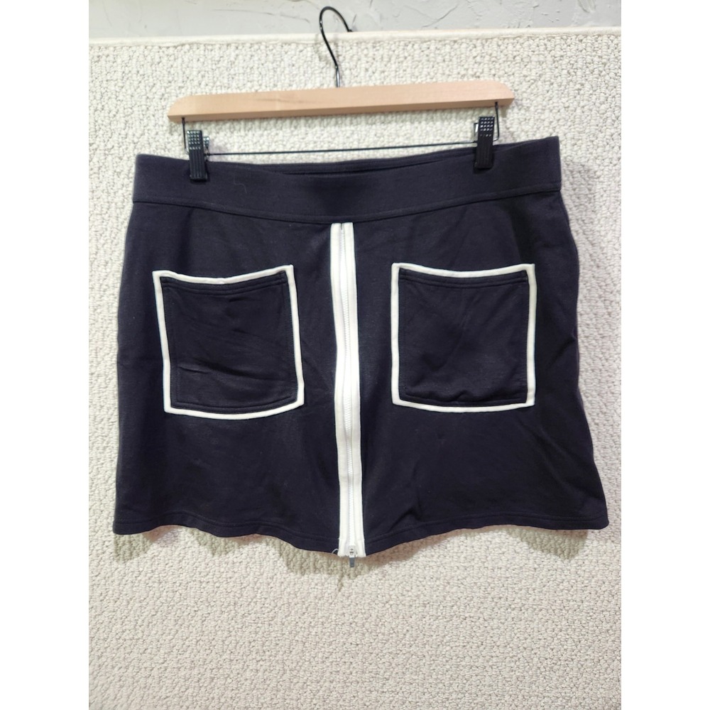 Belyn Key‎ Pocket Zip Skort W Shorts Onyx Black LG Golf Pickleball Athleisure